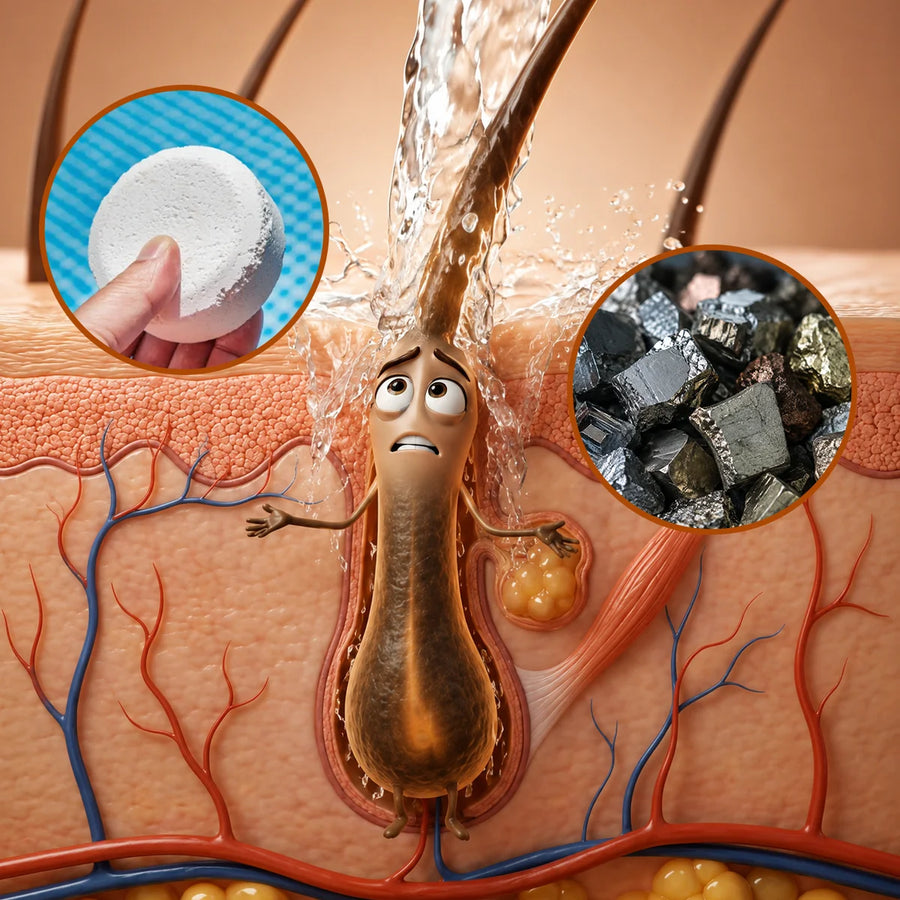Chlorine. Minerals. Trace metals. Every shower.