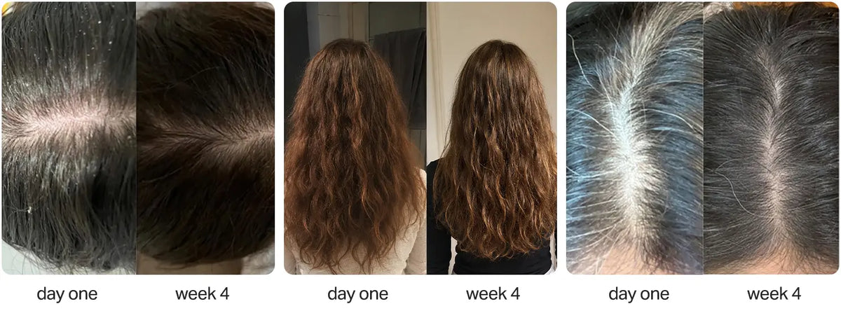 Same person. Same routine. Different water — day one vs week four.